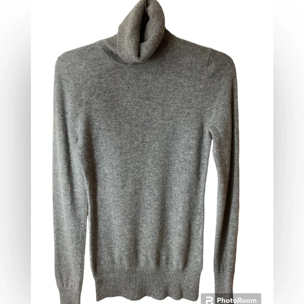 J Crew Cashmere Turtleneck Sweater Gray Size Medium